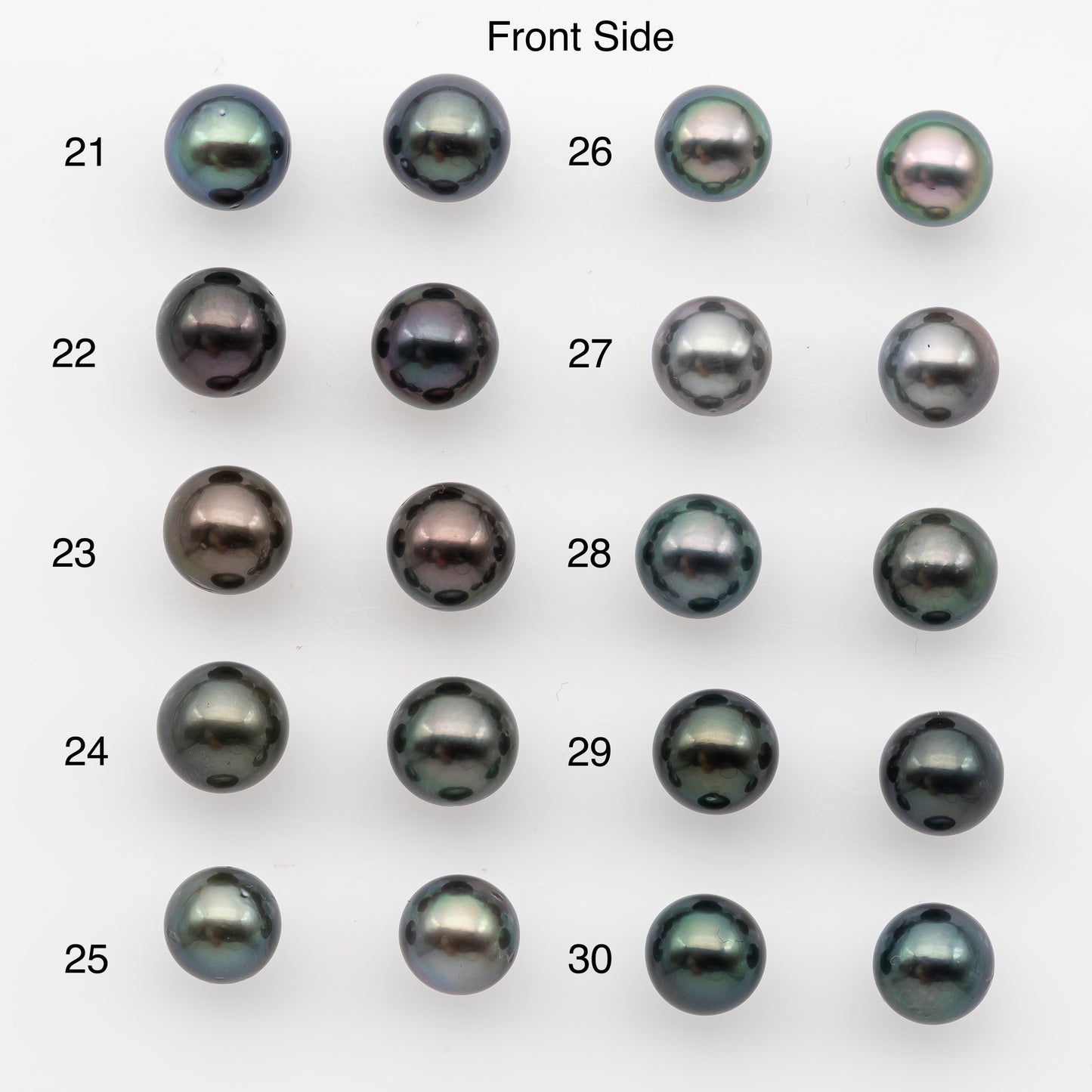 8-9mm Tahitian Pearl Pairs, Matched Round Loose Pearls for Making Studs, High Luster for Jewelry Making Supplies, SKU # 2836TH