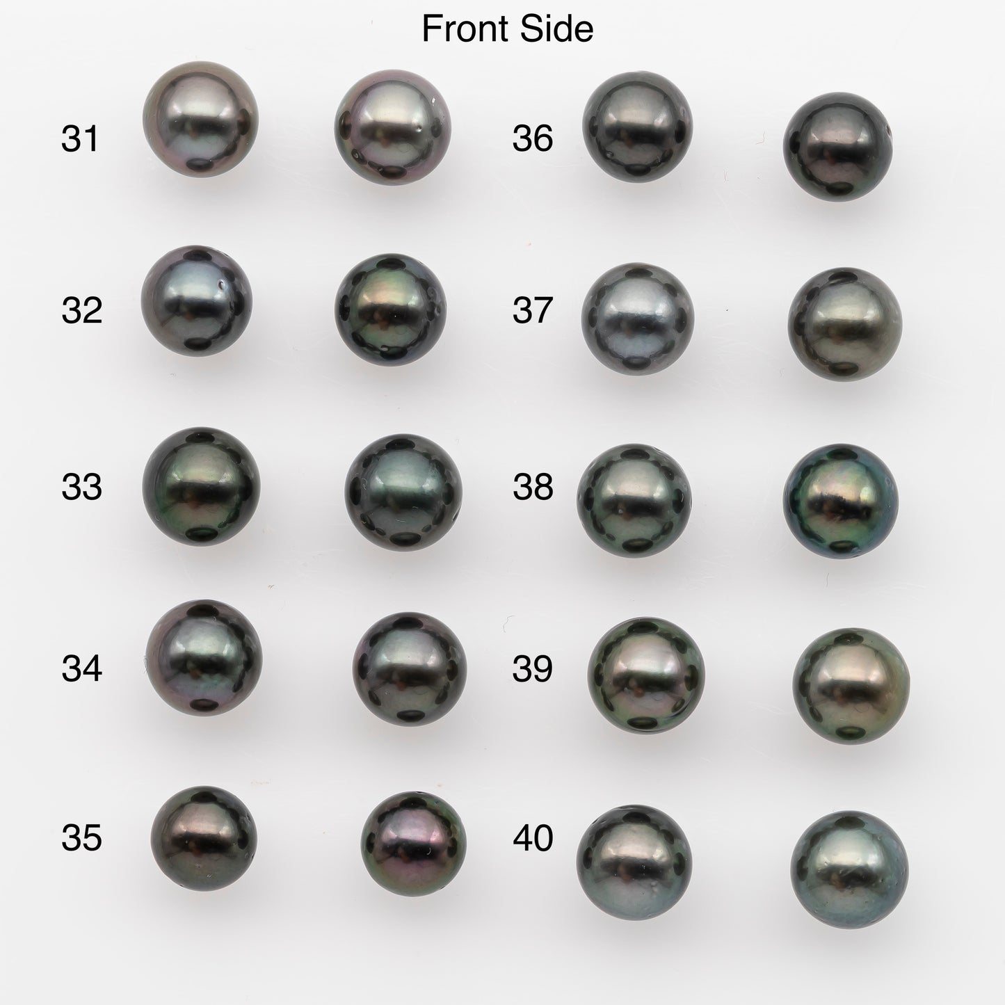 8-9mm Tahitian Pearl Pairs, Matched Round Loose Pearls for Making Studs, High Luster for Jewelry Making Supplies, SKU # 2836TH
