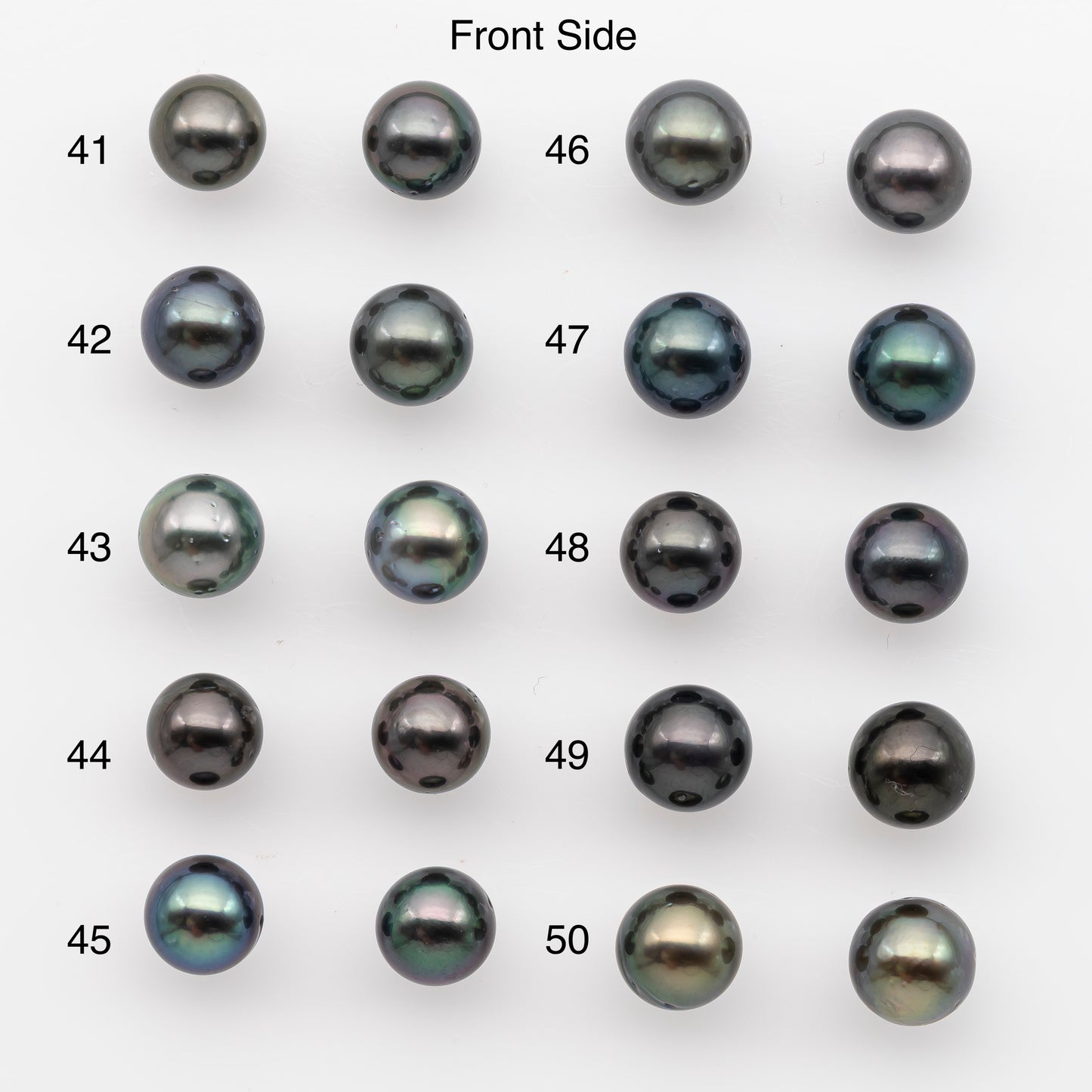 8-9mm Tahitian Pearl Pairs, Matched Round Loose Pearls for Making Studs, High Luster for Jewelry Making Supplies, SKU # 2836TH