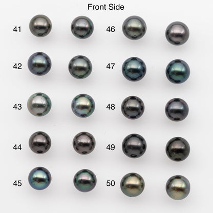 8-9mm Tahitian Pearl Pairs, Matched Round Loose Pearls for Making Studs, High Luster for Jewelry Making Supplies, SKU # 2836TH