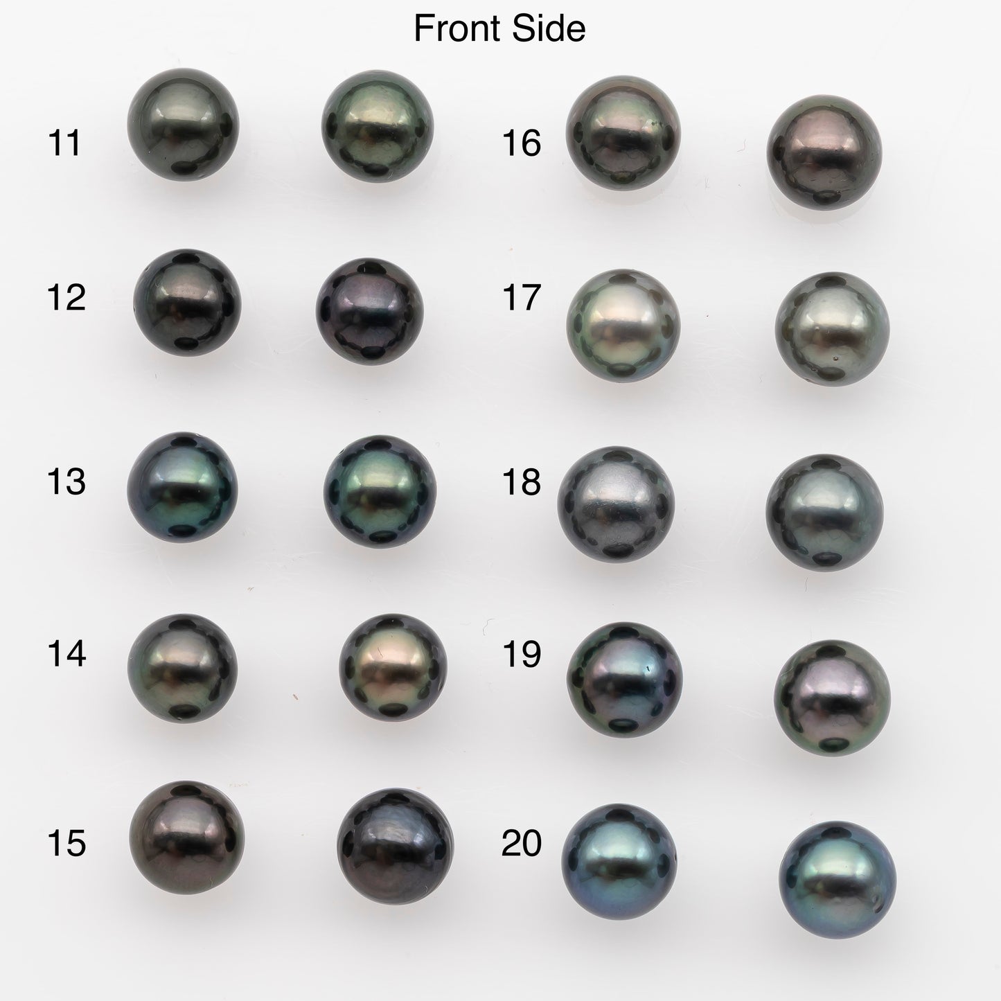 8-9mm Tahitian Pearl Pairs, Matched Round Loose Pearls for Making Studs, High Luster for Jewelry Making Supplies, SKU # 2837TH