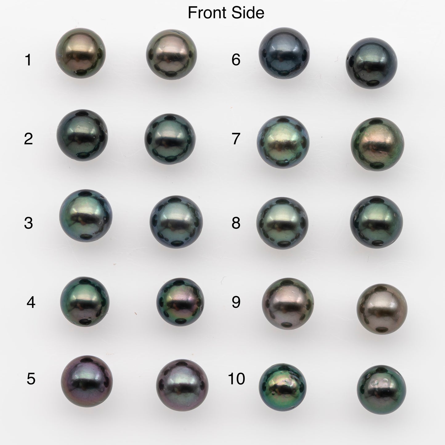 8-9mm Tahitian Pearl Pairs, Matched Round Loose Pearls for Making Studs, High Luster for Jewelry Making Supplies, SKU # 2837TH
