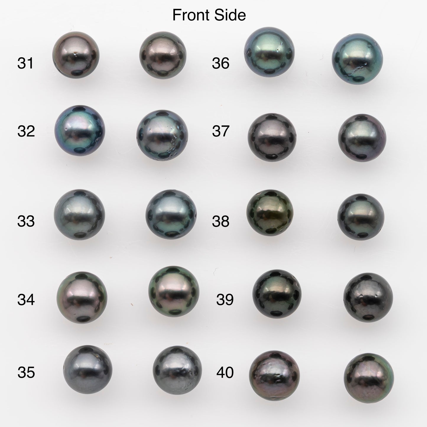 8-9mm Tahitian Pearl Pairs, Matched Round Loose Pearls for Making Studs, High Luster for Jewelry Making Supplies, SKU # 2837TH