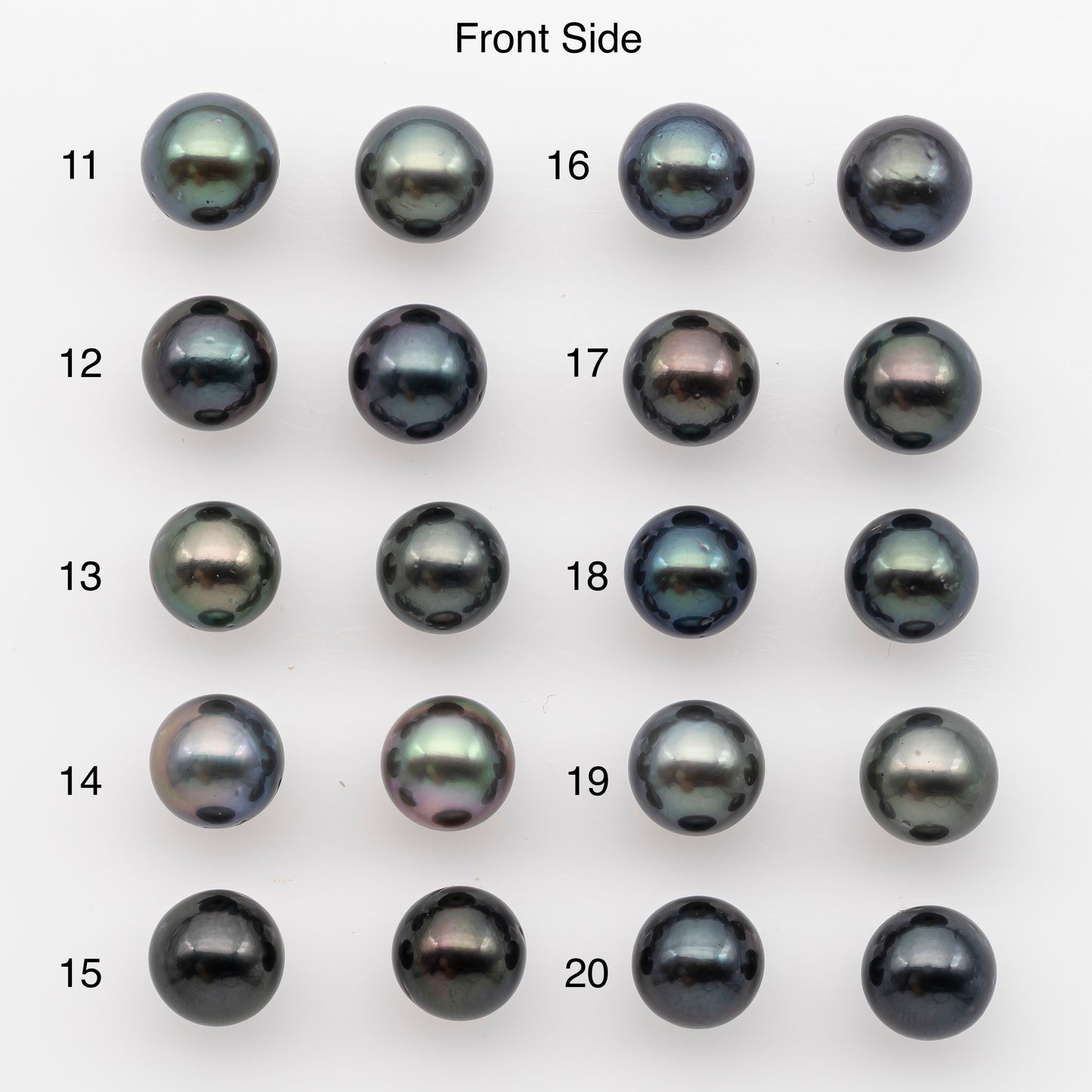 9-10mm Tahitian Pearl Pairs, Matched Round Loose Pearls for Making Studs, High Luster for Jewelry Making Supplies, SKU # 2838TH