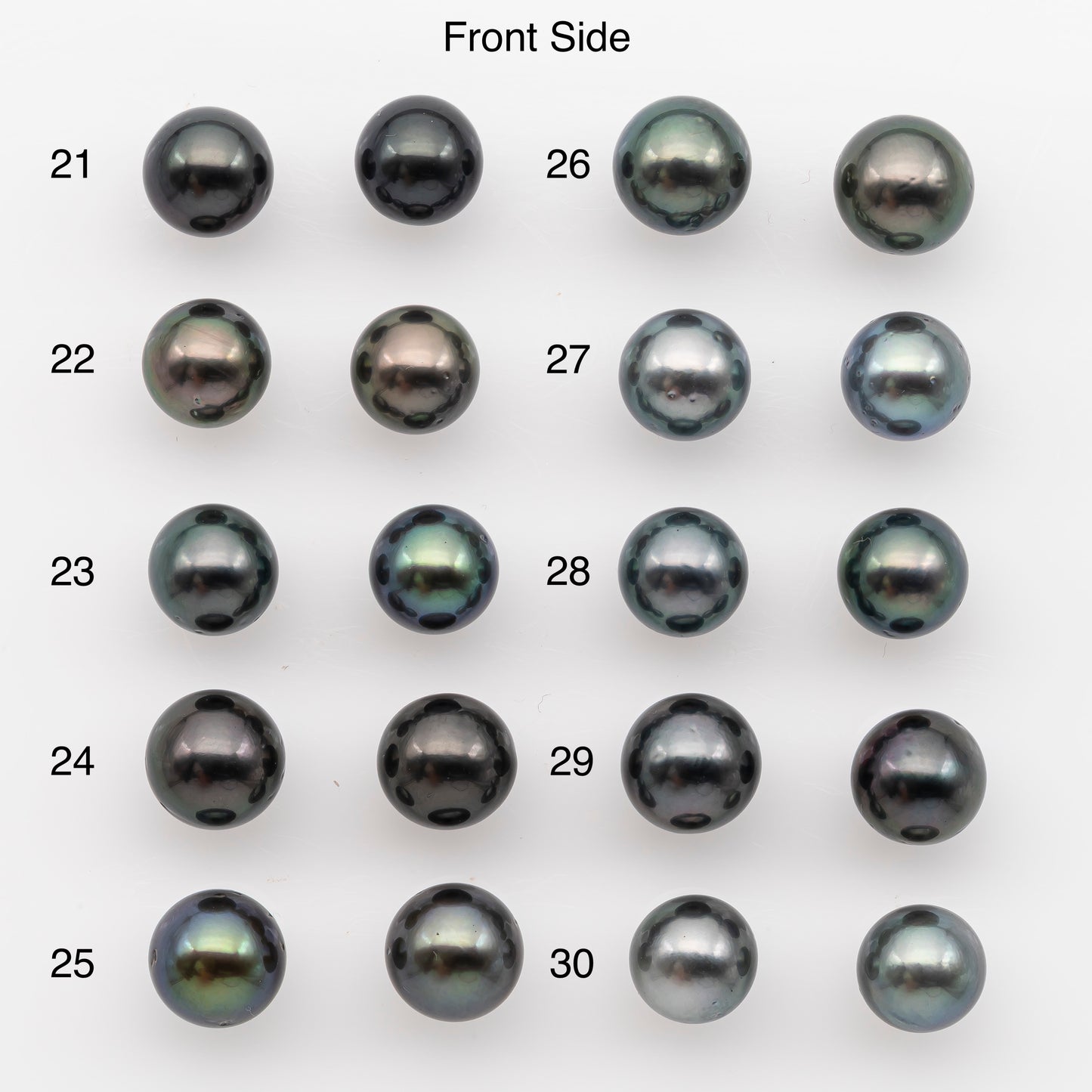 9-10mm Tahitian Pearl Pairs, Matched Round Loose Pearls for Making Studs, High Luster for Jewelry Making Supplies, SKU # 2838TH