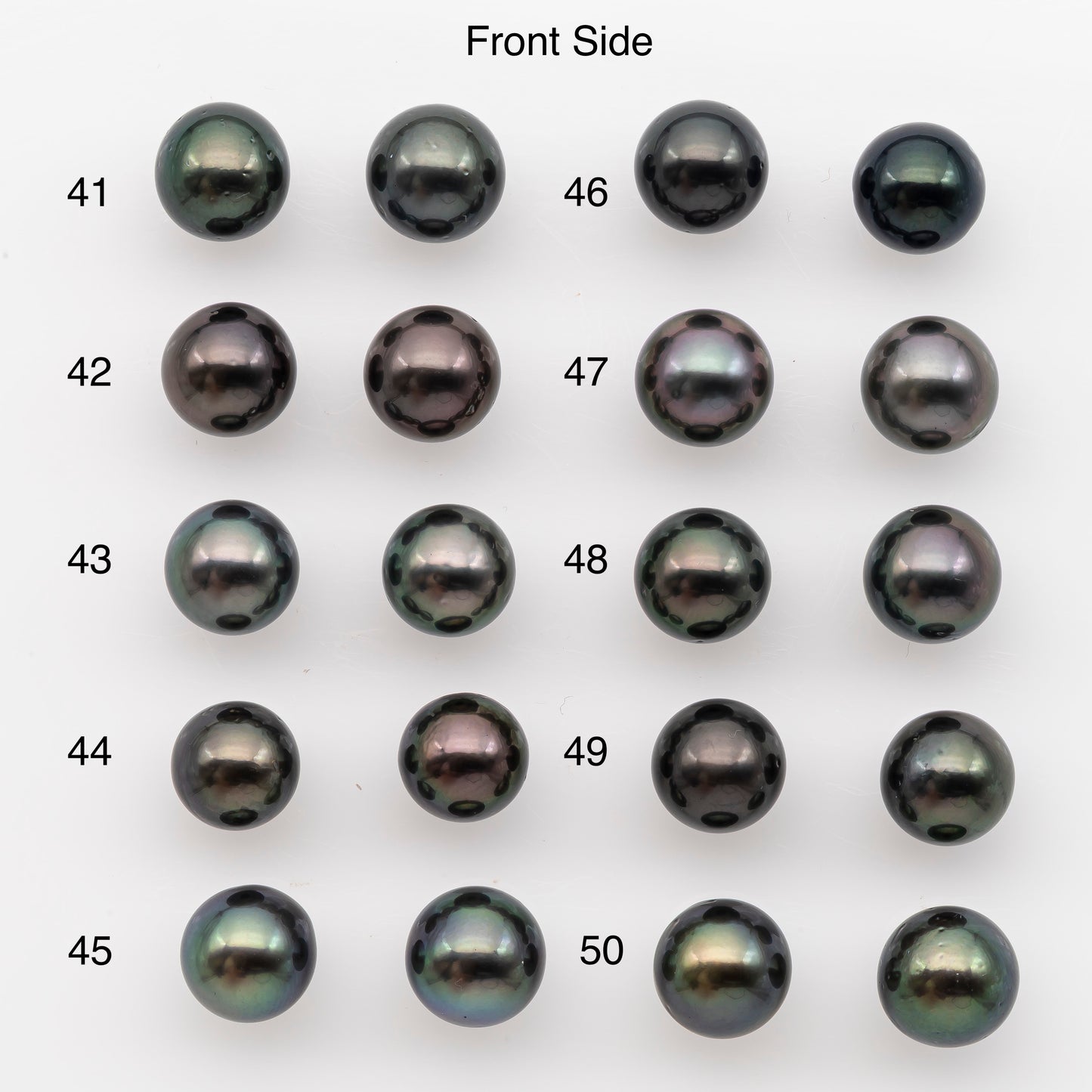 9-10mm Tahitian Pearl Pairs, Matched Round Loose Pearls for Making Studs, High Luster for Jewelry Making Supplies, SKU # 2838TH