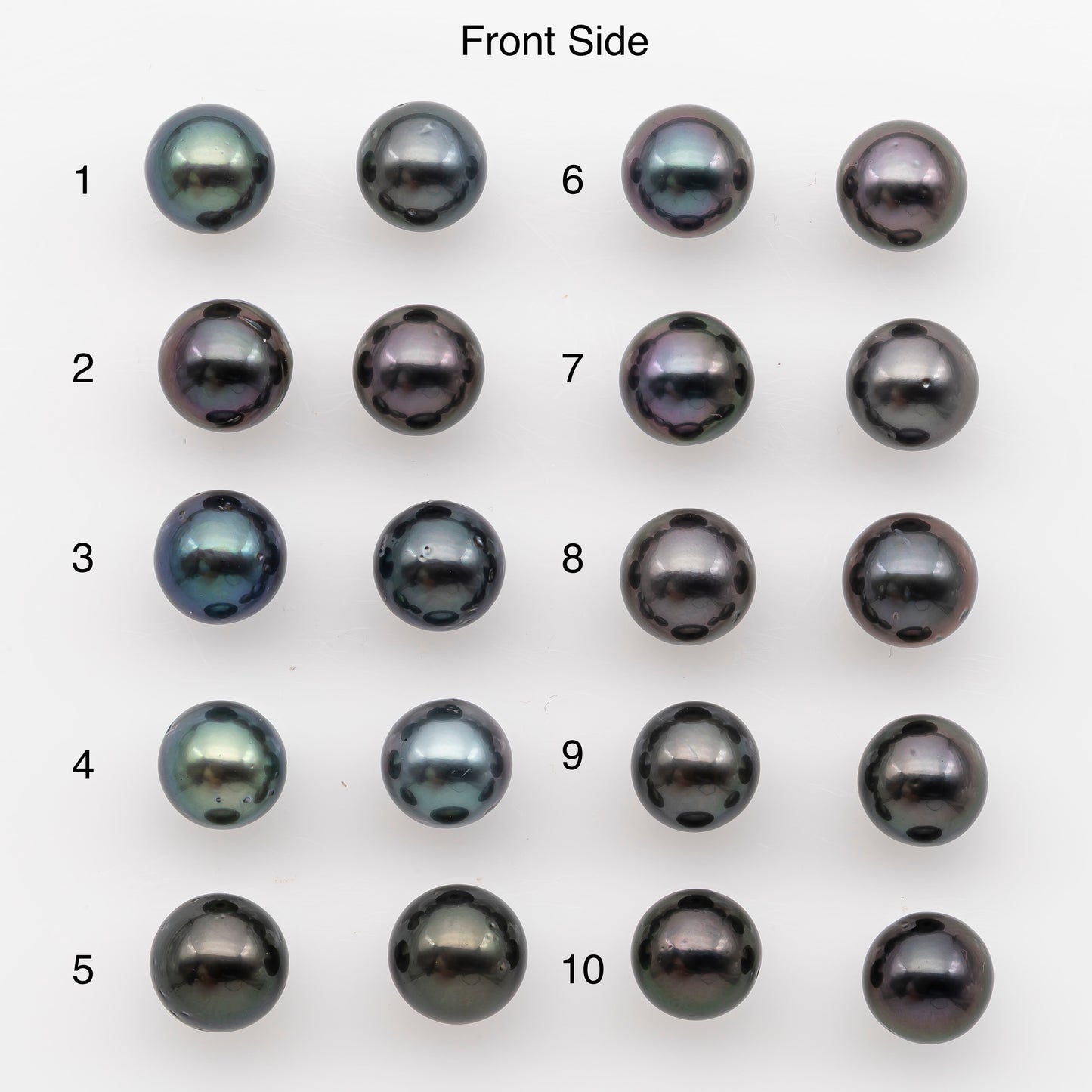 9-10mm Tahitian Pearl Pairs, Matched Round Loose Pearls for Making Studs, High Luster for Jewelry Making Supplies, SKU # 2839TH