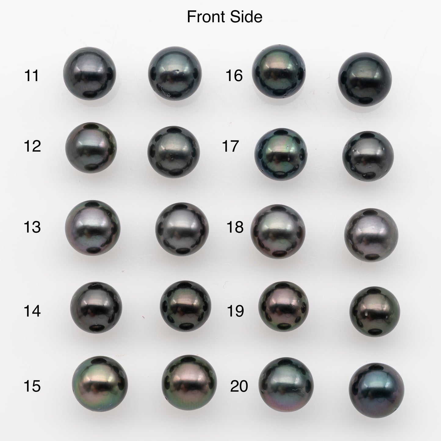 9-10mm Tahitian Pearl Pairs, Matched Round Loose Pearls for Making Studs, High Luster for Jewelry Making Supplies, SKU # 2839TH