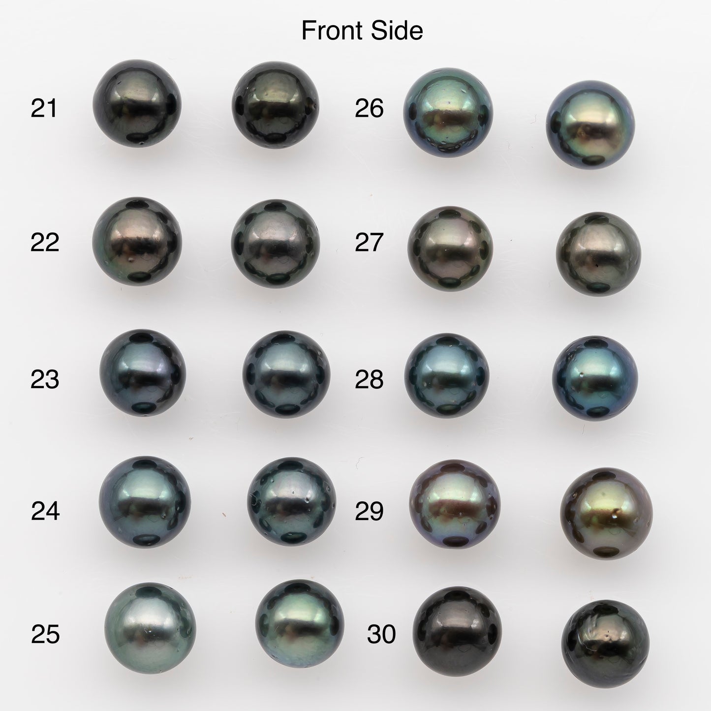 9-10mm Tahitian Pearl Pairs, Matched Round Loose Pearls for Making Studs, High Luster for Jewelry Making Supplies, SKU # 2839TH