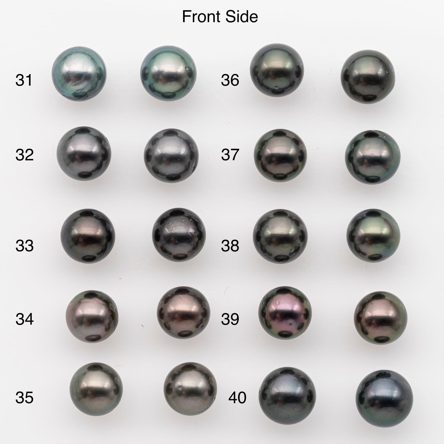 9-10mm Tahitian Pearl Pairs, Matched Round Loose Pearls for Making Studs, High Luster for Jewelry Making Supplies, SKU # 2839TH
