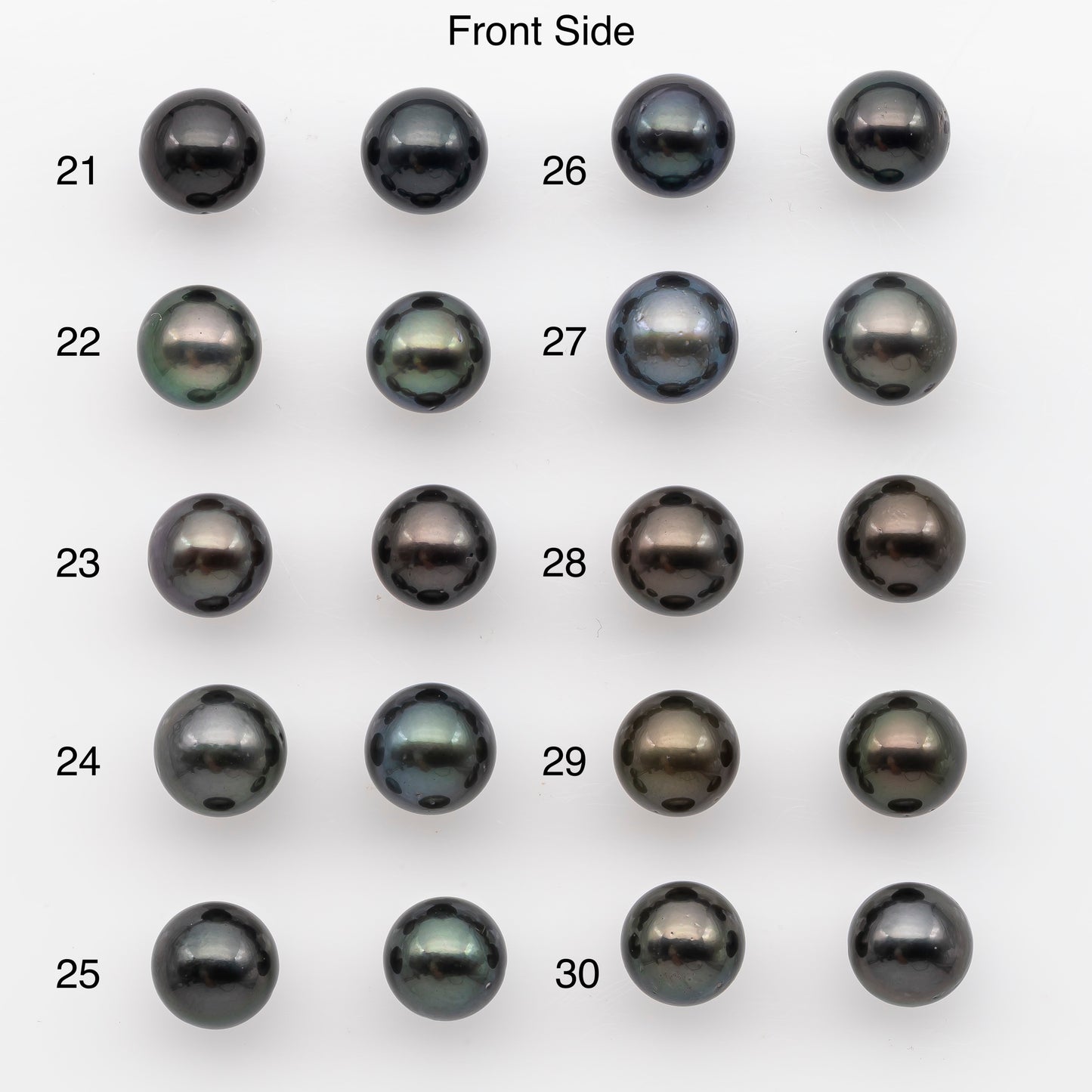 10-11mm Tahitian Pearl Pairs, Matched Round Loose Pearls for Making Studs, High Luster for Jewelry Making Supplies, SKU # 2840TH