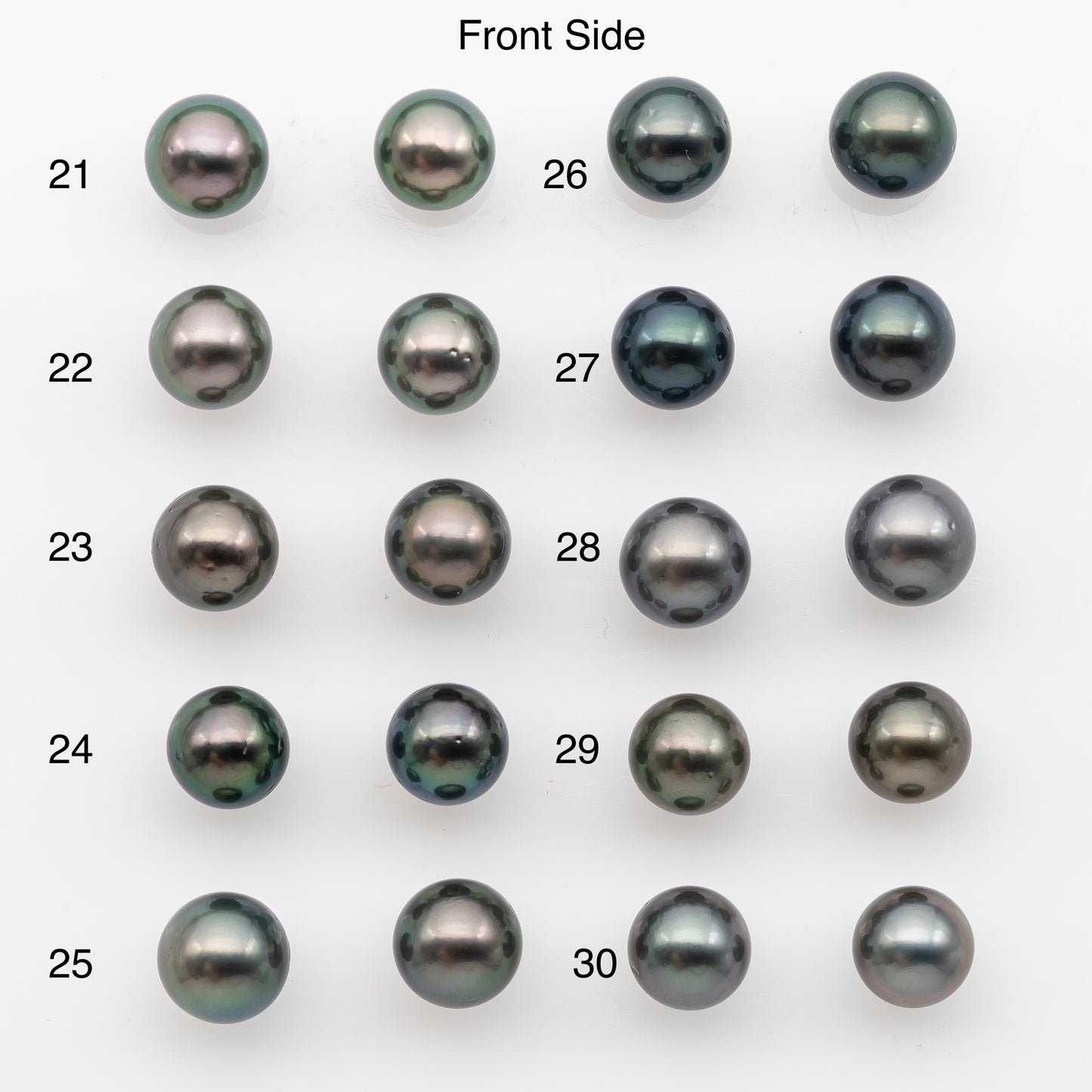 10-11mm Tahitian Pearl Pairs, Matched Round Loose Pearls for Making Studs, High Luster for Jewelry Making Supplies, SKU # 2843TH
