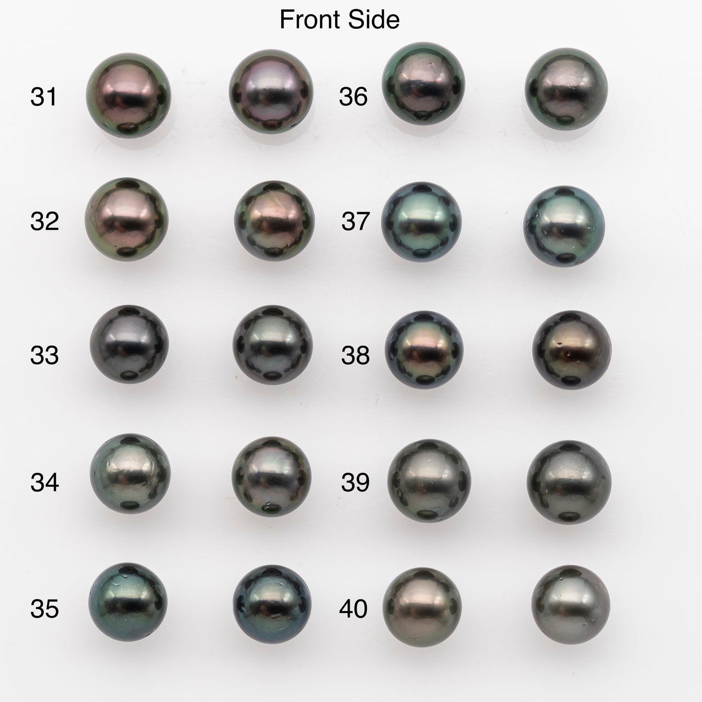 10-11mm Tahitian Pearl Pairs, Matched Round Loose Pearls for Making Studs, High Luster for Jewelry Making Supplies, SKU # 2843TH