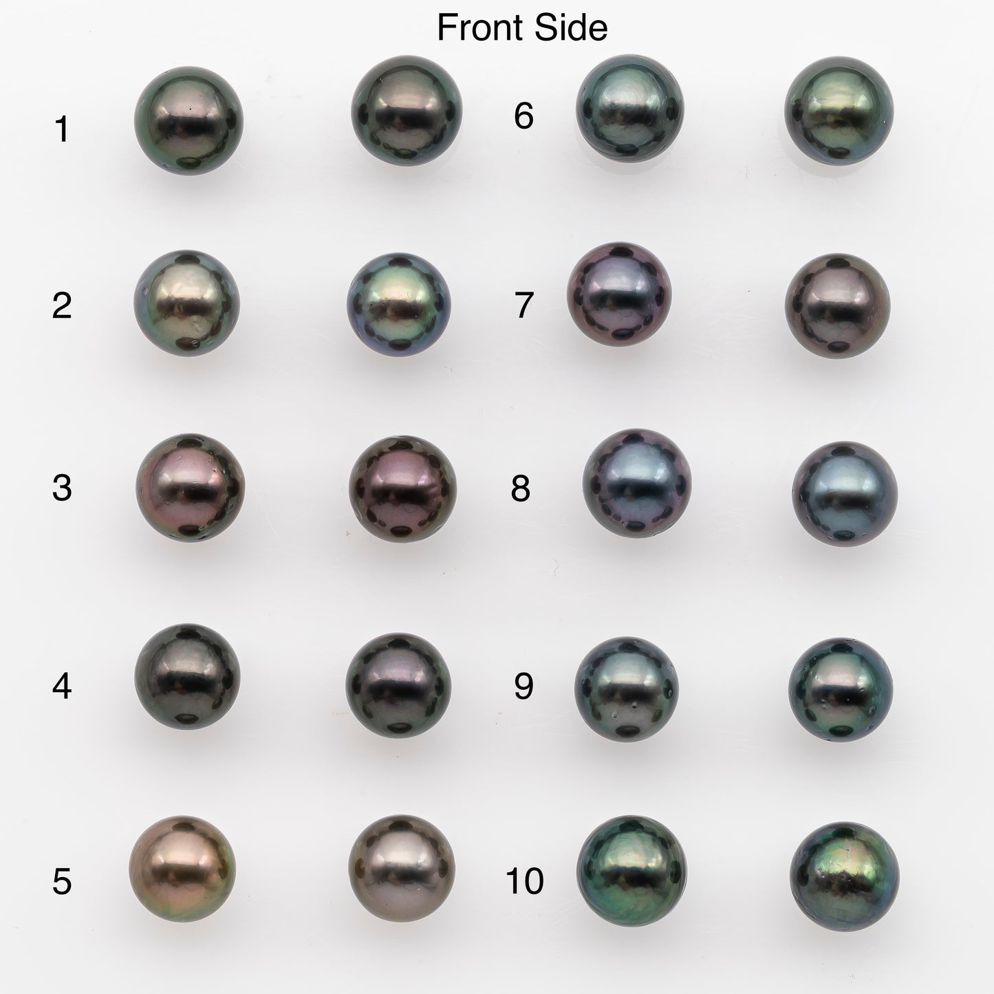 9-10mm Tahitian Pearl Pairs, Matched Round Loose Pearls for Making Studs, High Luster for Jewelry Making Supplies, SKU # 2844TH