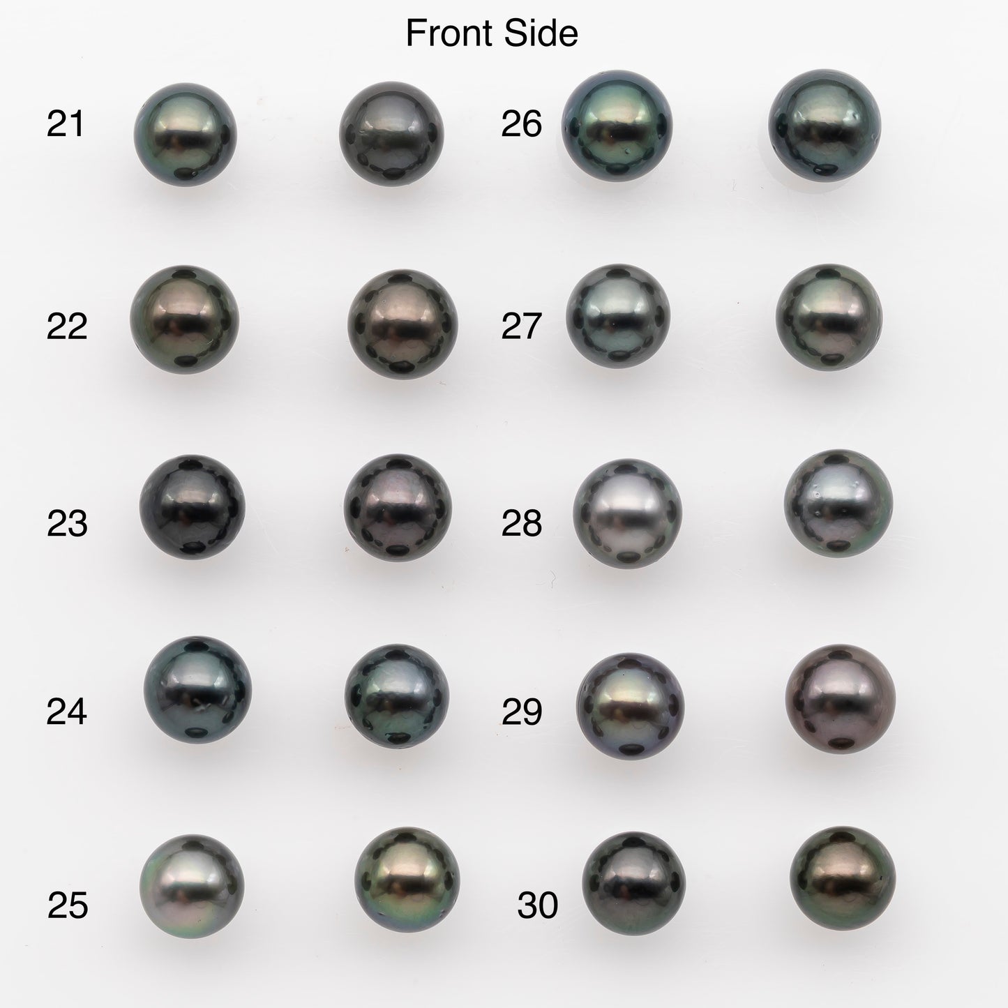 9-10mm Tahitian Pearl Pairs, Matched Round Loose Pearls for Making Studs, High Luster for Jewelry Making Supplies, SKU # 2844TH