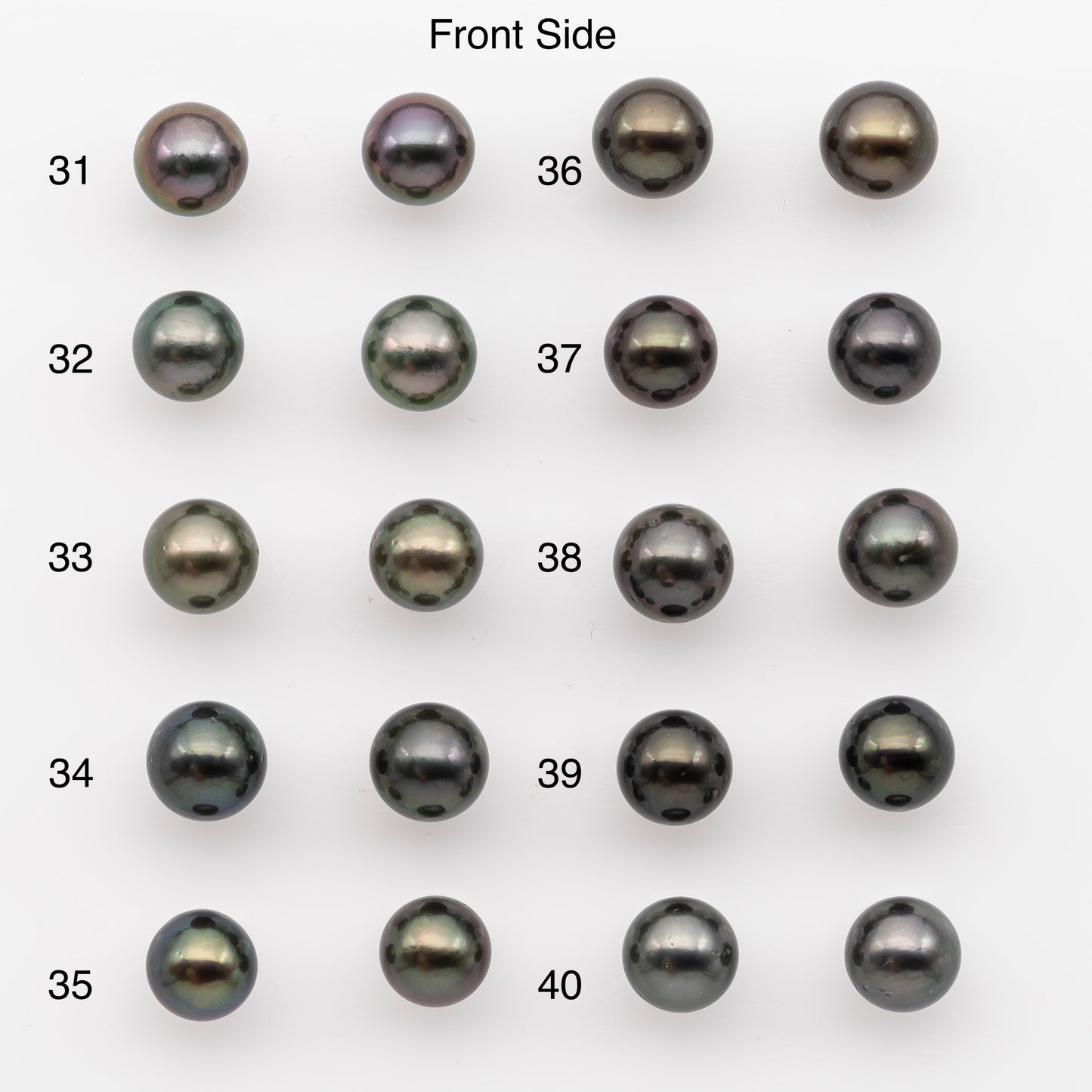 9-10mm Tahitian Pearl Pairs, Matched Round Loose Pearls for Making Studs, High Luster for Jewelry Making Supplies, SKU # 2844TH