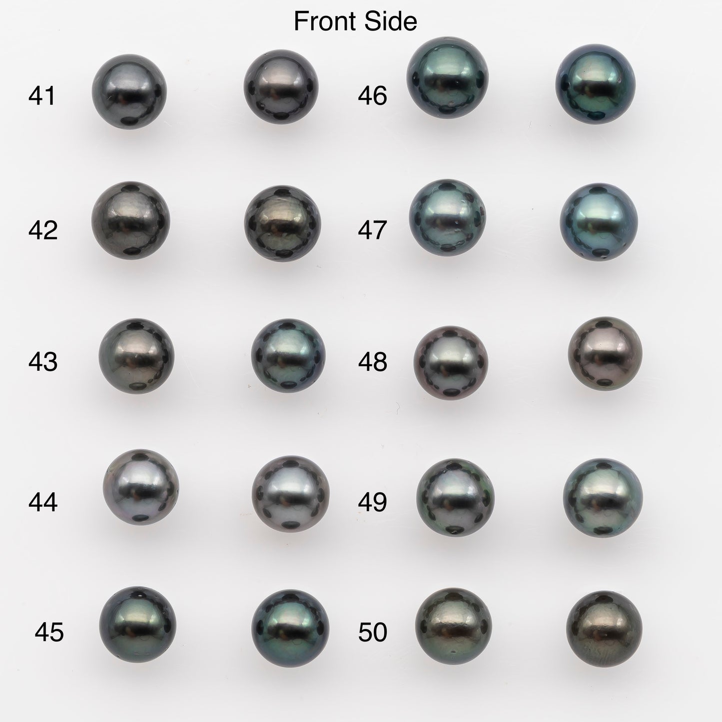 9-10mm Tahitian Pearl Pairs, Matched Round Loose Pearls for Making Studs, High Luster for Jewelry Making Supplies, SKU # 2844TH