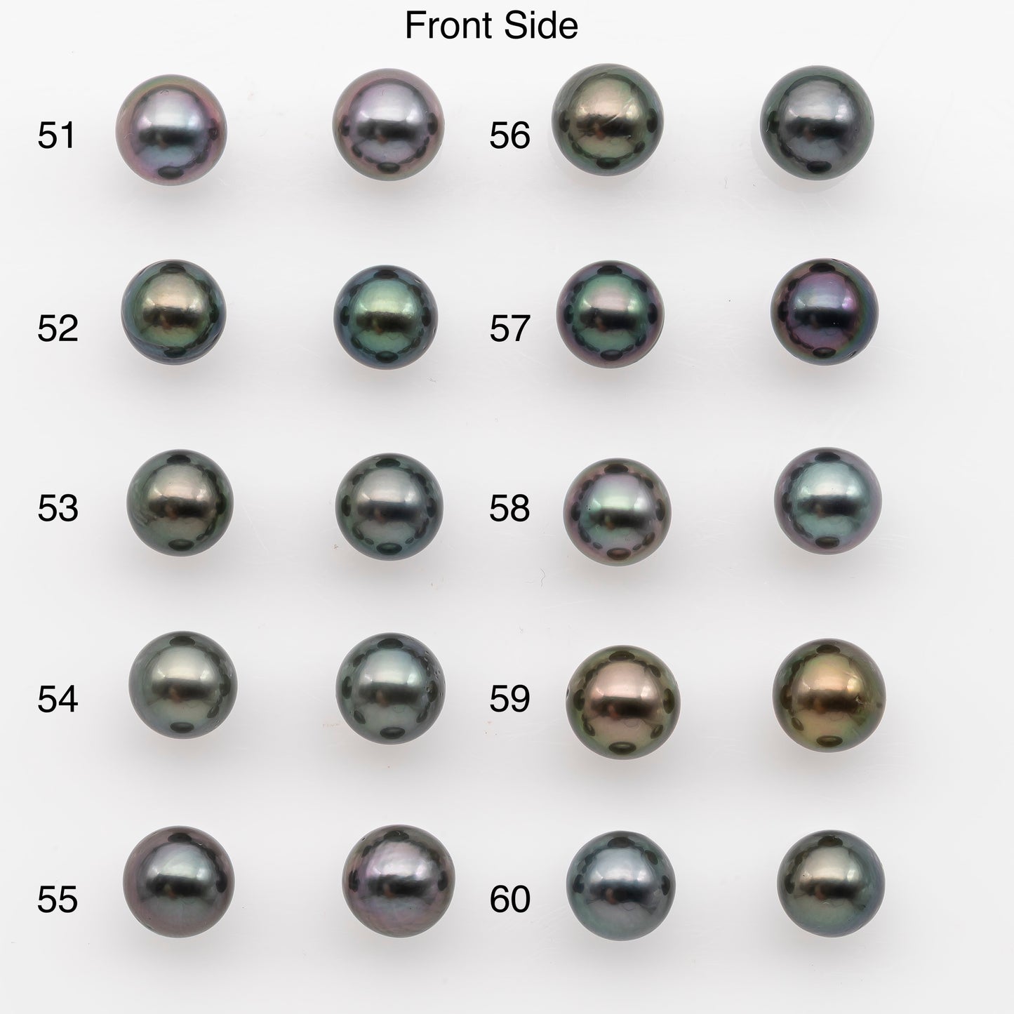 9-10mm Tahitian Pearl Pairs, Matched Round Loose Pearls for Making Studs, High Luster for Jewelry Making Supplies, SKU # 2844TH