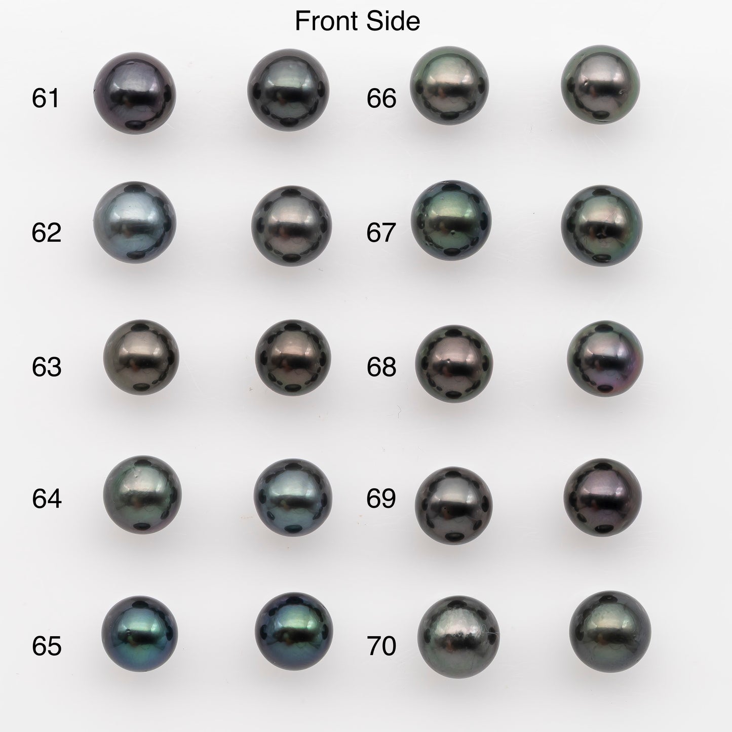 9-10mm Tahitian Pearl Pairs, Matched Round Loose Pearls for Making Studs, High Luster for Jewelry Making Supplies, SKU # 2844TH