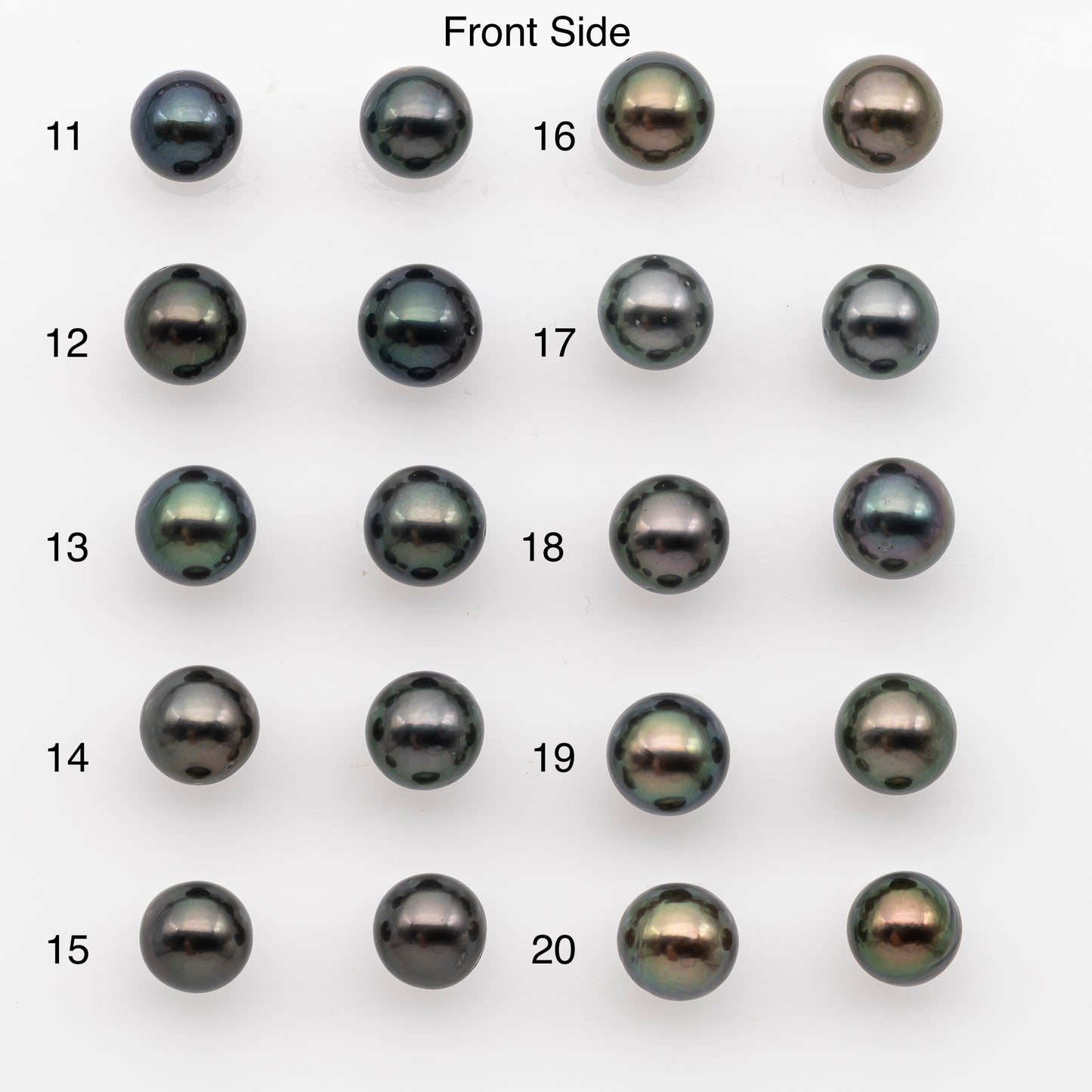 9-10mm Tahitian Pearl Pairs, Matched Round Loose Pearls for Making Studs, High Luster for Jewelry Making Supplies, SKU # 2845TH