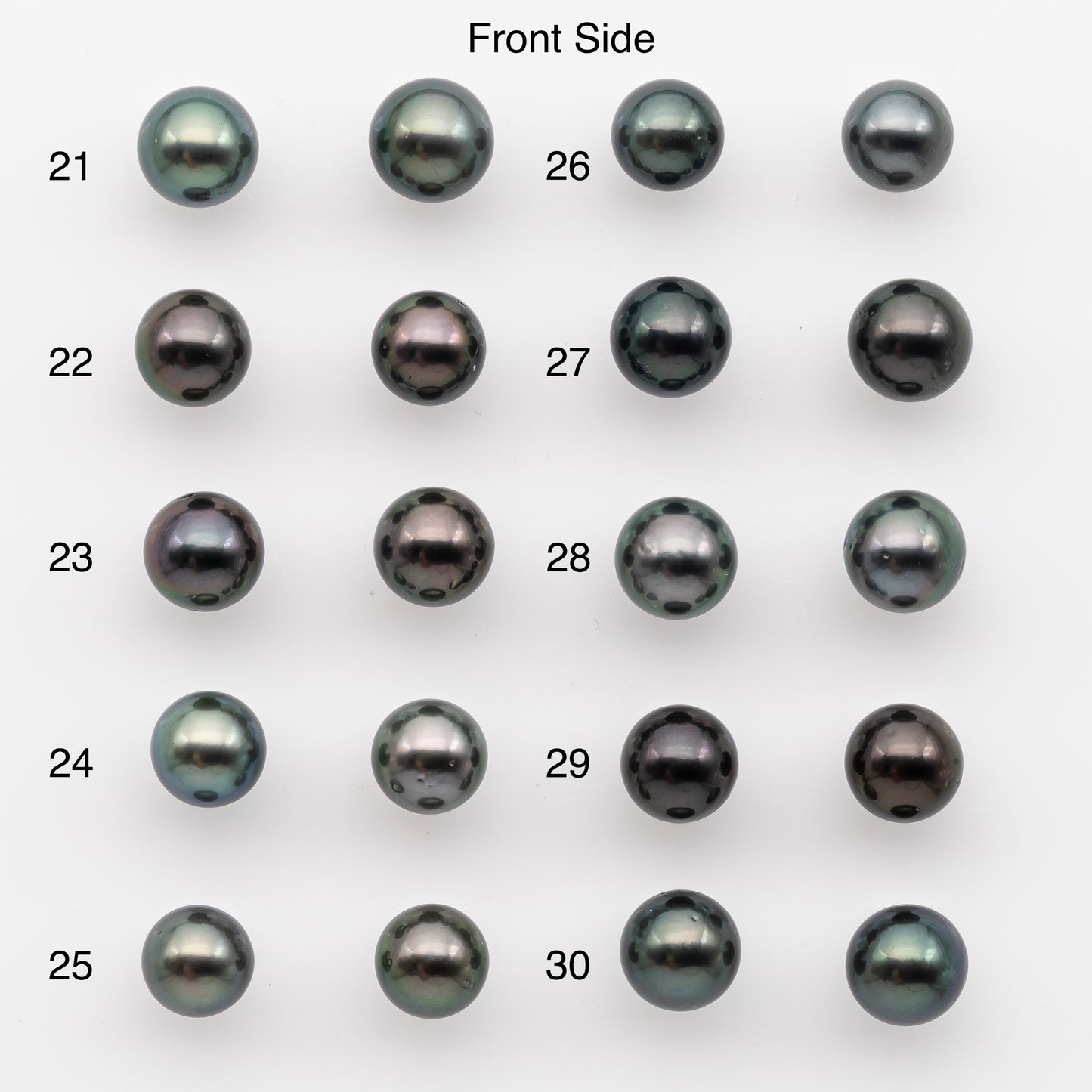 9-10mm Tahitian Pearl Pairs, Matched Round Loose Pearls for Making Studs, High Luster for Jewelry Making Supplies, SKU # 2845TH