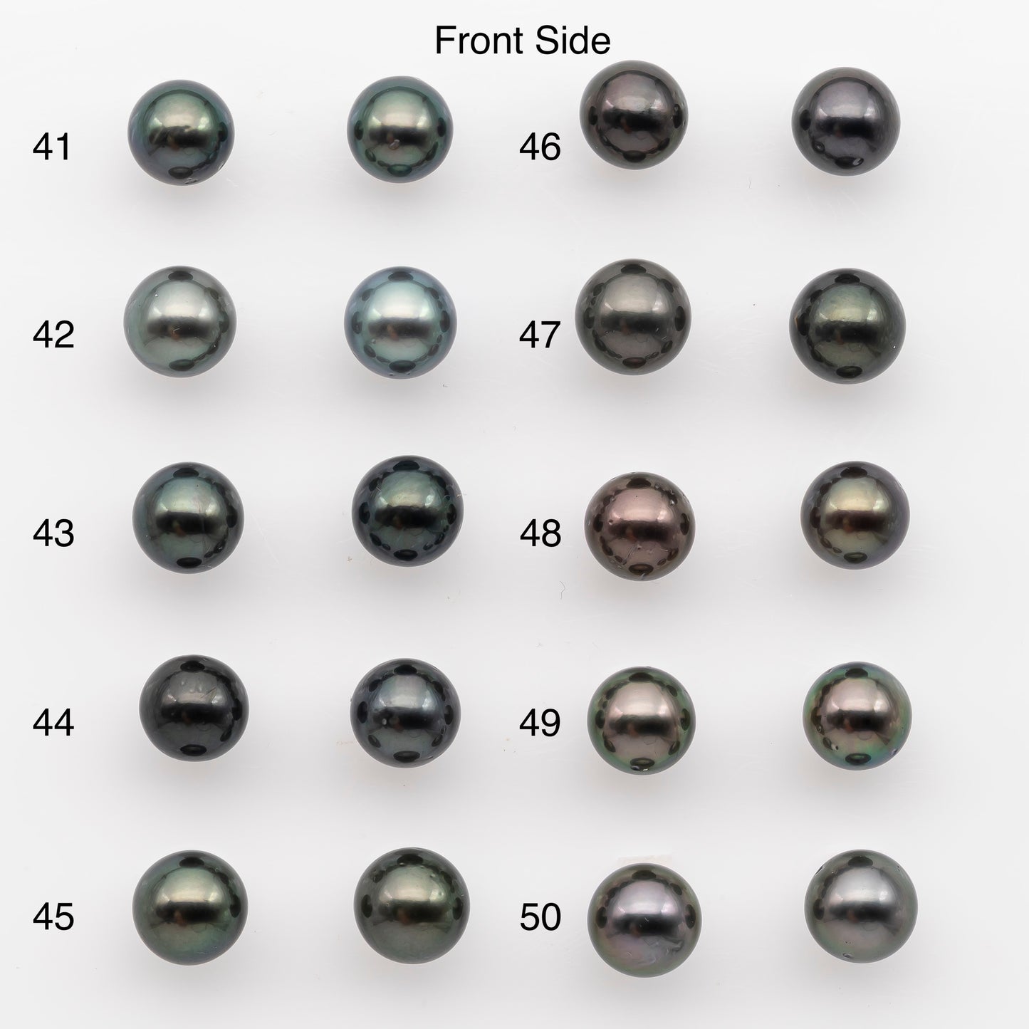 9-10mm Tahitian Pearl Pairs, Matched Round Loose Pearls for Making Studs, High Luster for Jewelry Making Supplies, SKU # 2845TH