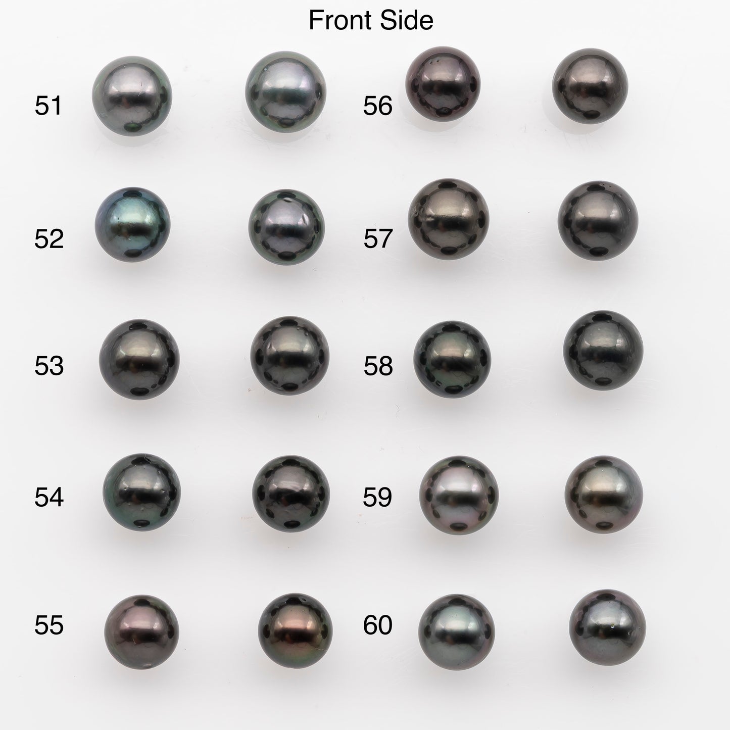 9-10mm Tahitian Pearl Pairs, Matched Round Loose Pearls for Making Studs, High Luster for Jewelry Making Supplies, SKU # 2845TH