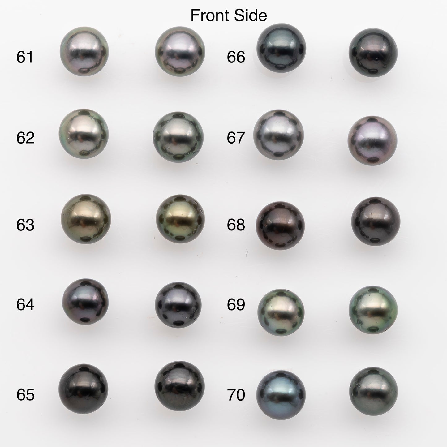 9-10mm Tahitian Pearl Pairs, Matched Round Loose Pearls for Making Studs, High Luster for Jewelry Making Supplies, SKU # 2845TH