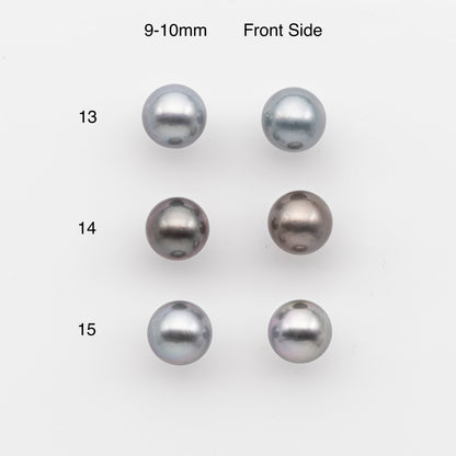 8-9mm or 9-10mm Tahitian Pearl Pairs, Matched Round Loose Pearls for Making Studs, High Luster for Jewelry Making Supplies, SKU # 2842TH
