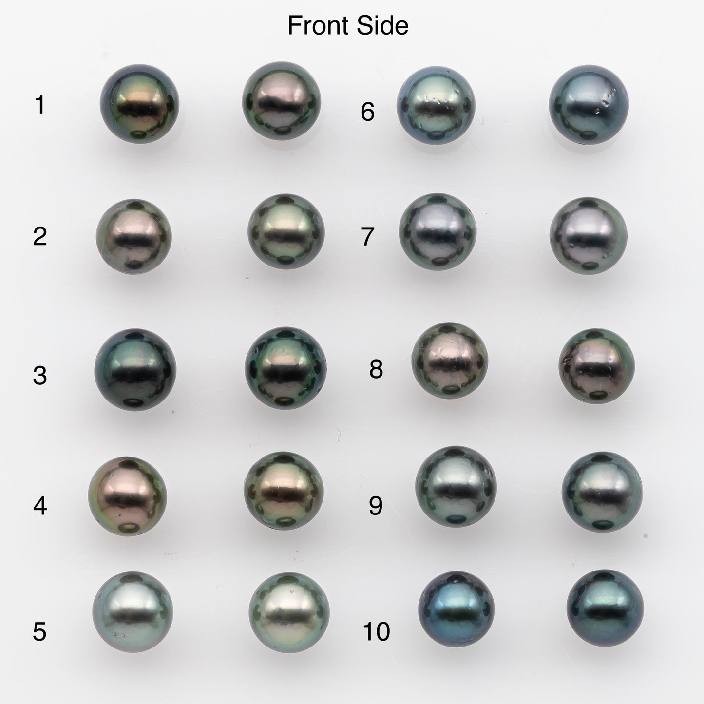 8-9mm Tahitian Pearl Pairs, Matched Round Loose Pearls for Making Studs, High Luster for Jewelry Making Supplies, SKU # 2846TH