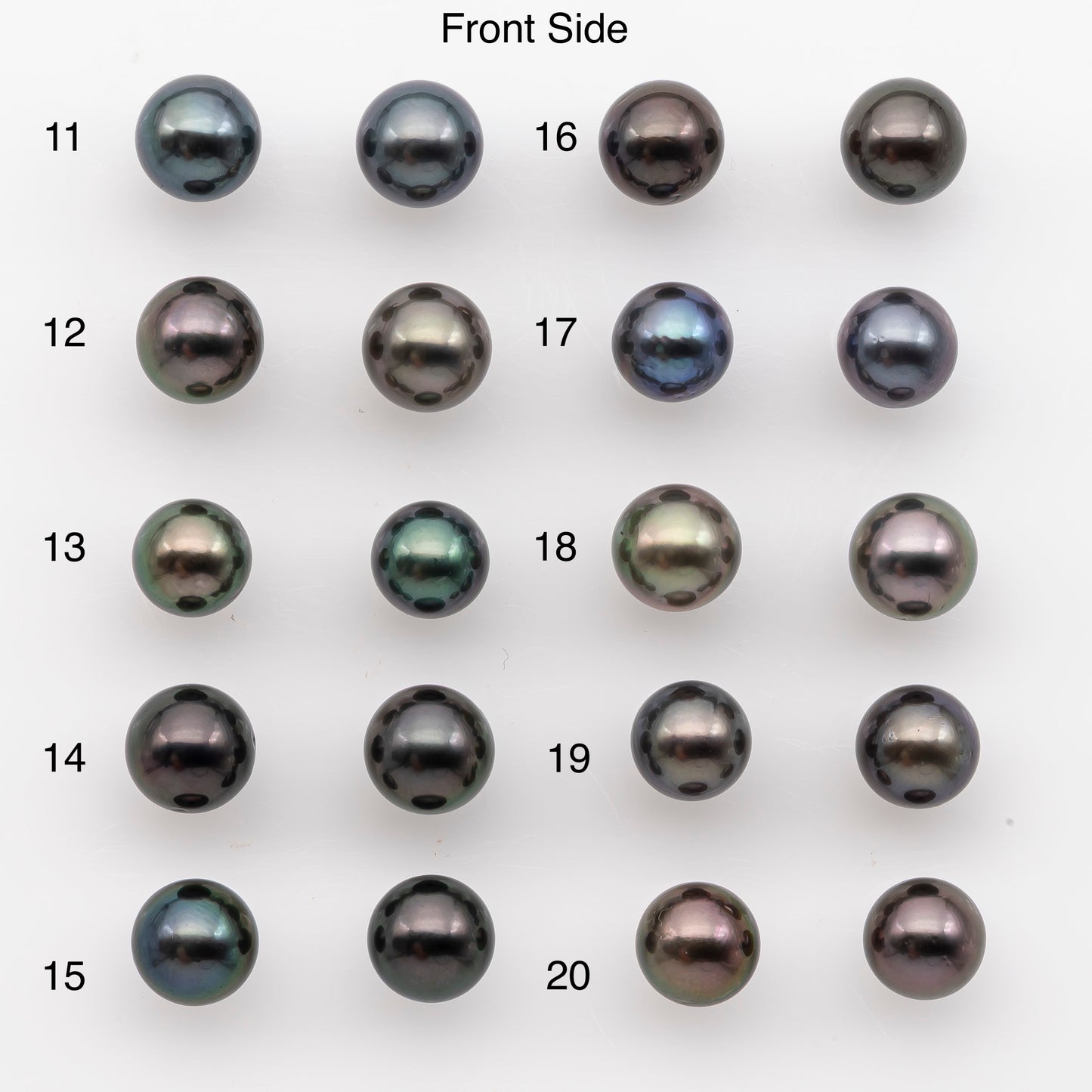 8-9mm Tahitian Pearl Pairs, Matched Round Loose Pearls for Making Studs, High Luster for Jewelry Making Supplies, SKU # 2846TH
