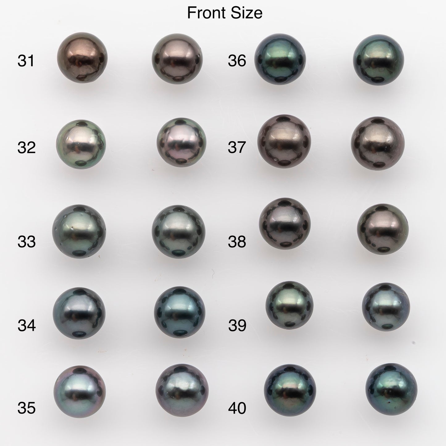 8-9mm Tahitian Pearl Pairs, Matched Round Loose Pearls for Making Studs, High Luster for Jewelry Making Supplies, SKU # 2846TH