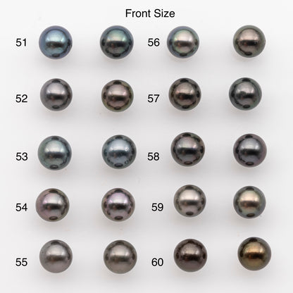 8-9mm Tahitian Pearl Pairs, Matched Round Loose Pearls for Making Studs, High Luster for Jewelry Making Supplies, SKU # 2846TH