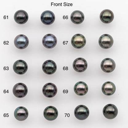 8-9mm Tahitian Pearl Pairs, Matched Round Loose Pearls for Making Studs, High Luster for Jewelry Making Supplies, SKU # 2846TH
