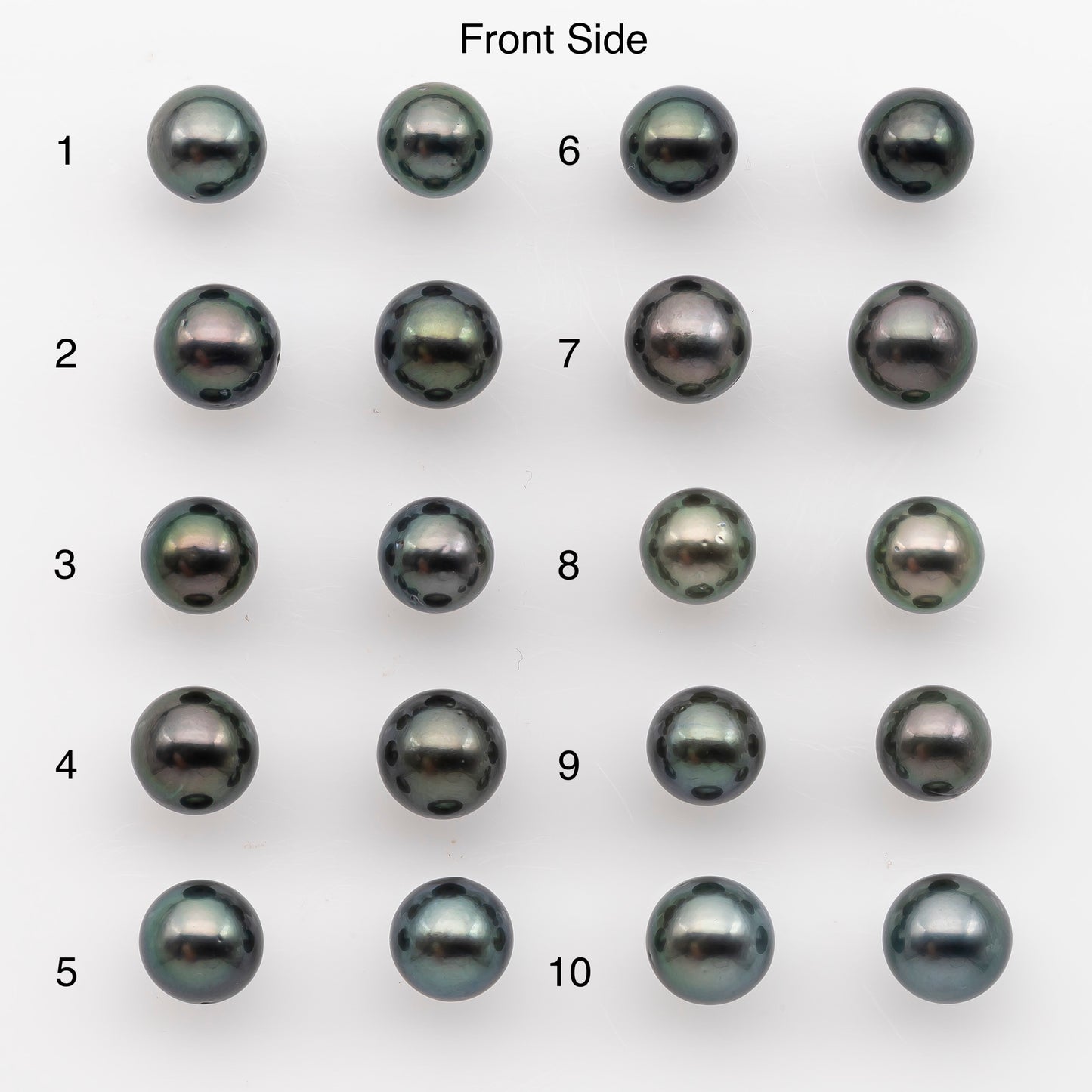 8-9mm Tahitian Pearl Pairs, Matched Round Loose Pearls for Making Studs, High Luster for Jewelry Making Supplies, SKU # 2847TH