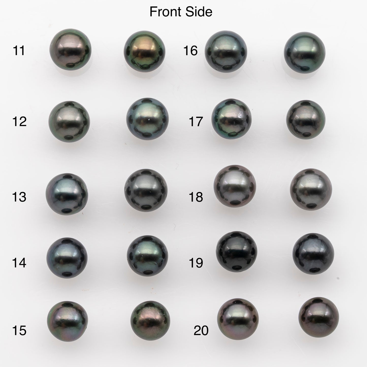 8-9mm Tahitian Pearl Pairs, Matched Round Loose Pearls for Making Studs, High Luster for Jewelry Making Supplies, SKU # 2847TH