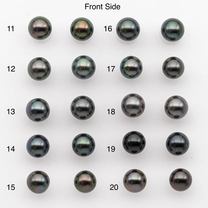 8-9mm Tahitian Pearl Pairs, Matched Round Loose Pearls for Making Studs, High Luster for Jewelry Making Supplies, SKU # 2847TH