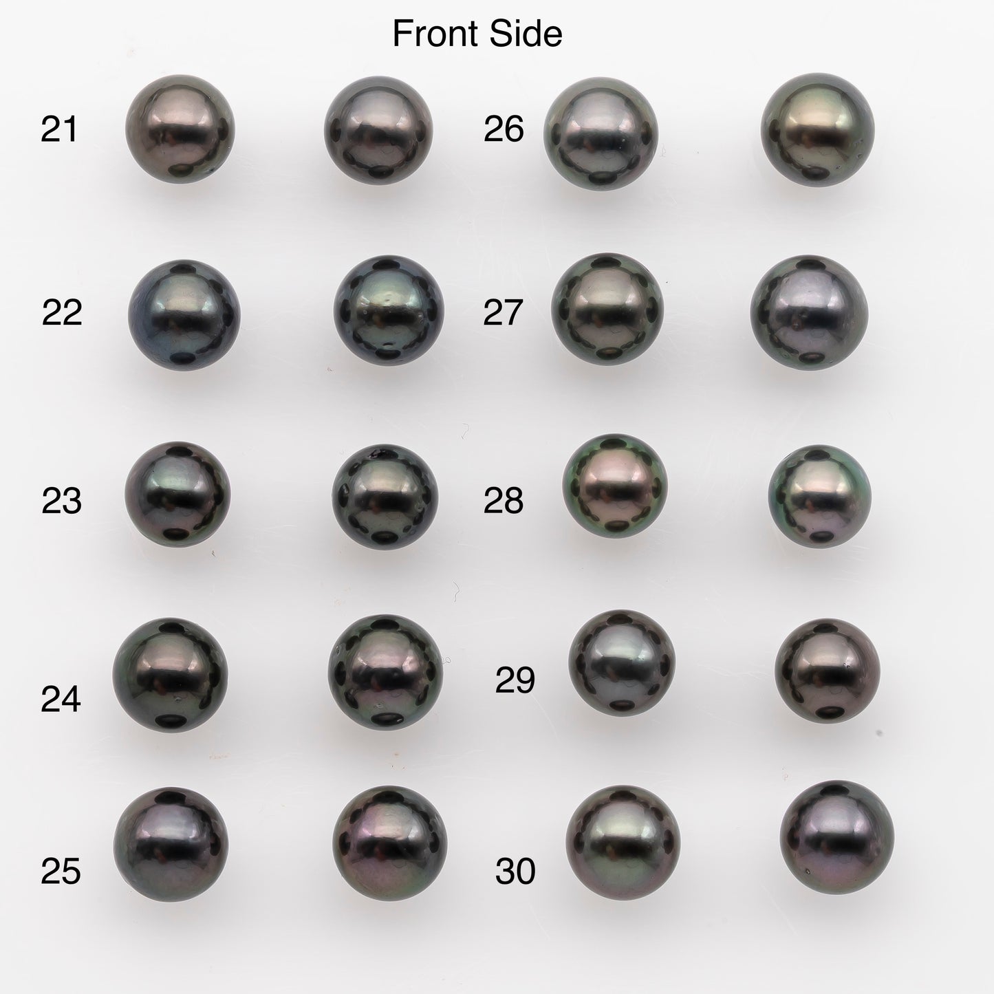 8-9mm Tahitian Pearl Pairs, Matched Round Loose Pearls for Making Studs, High Luster for Jewelry Making Supplies, SKU # 2847TH