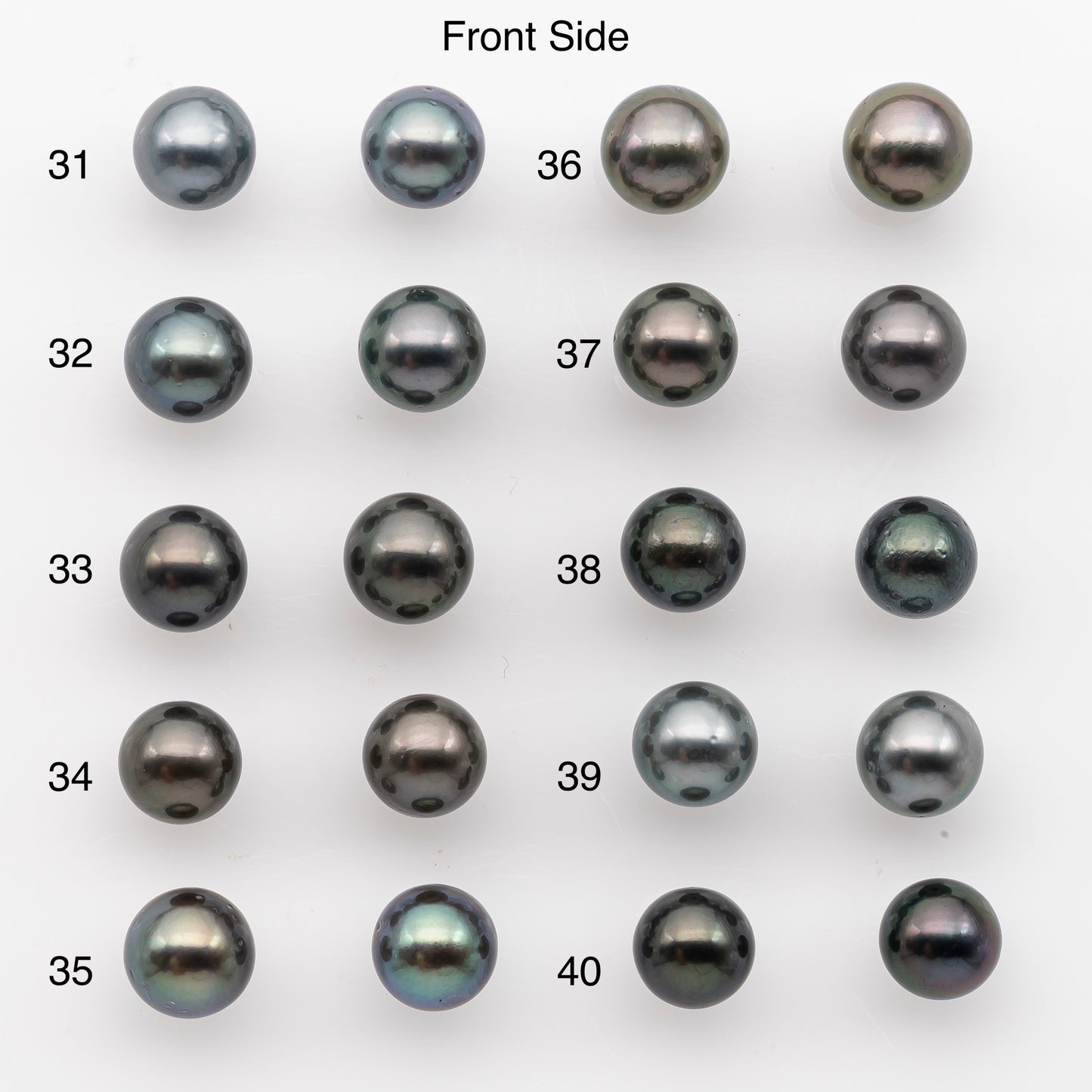 8-9mm Tahitian Pearl Pairs, Matched Round Loose Pearls for Making Studs, High Luster for Jewelry Making Supplies, SKU # 2847TH