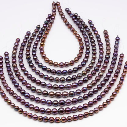 9-11mm Edison Pearl in Full Strand, Freshwater Pearl in Natural Colors with High Luster, Pre-Strung for Jewelry Making, SKU # 2848EP