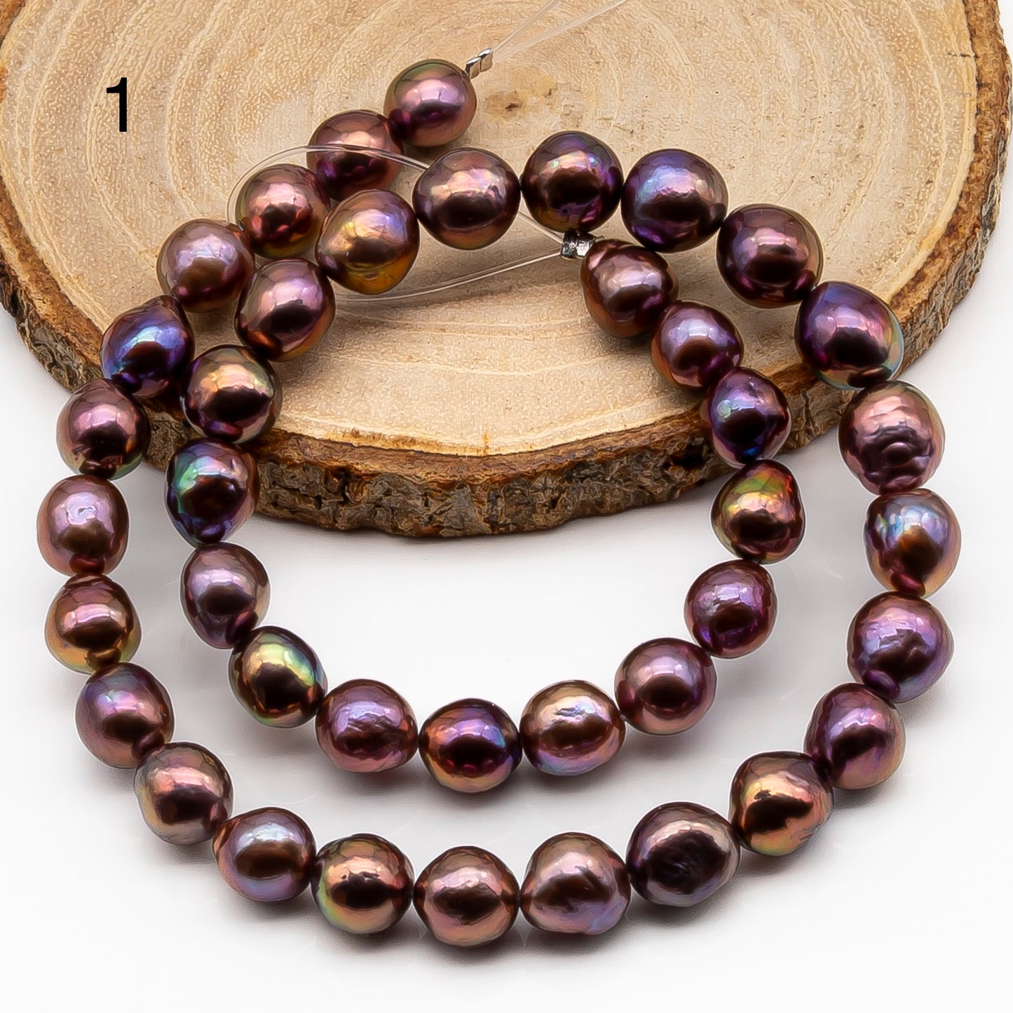 9-11mm Edison Pearl in Full Strand, Freshwater Pearl in Natural Colors with High Luster, Pre-Strung for Jewelry Making, SKU # 2848EP