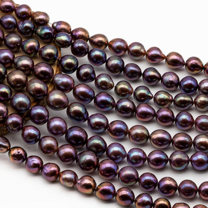 9-11mm Edison Pearl in Full Strand, Freshwater Pearl in Natural Colors with High Luster, Pre-Strung for Jewelry Making, SKU # 2848EP