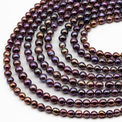 9-11mm Edison Pearl in Full Strand, Freshwater Pearl in Natural Colors with High Luster, Pre-Strung for Jewelry Making, SKU # 2848EP