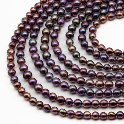 9-11mm Edison Pearl in Full Strand, Freshwater Pearl in Natural Colors with High Luster, Pre-Strung for Jewelry Making, SKU # 2848EP