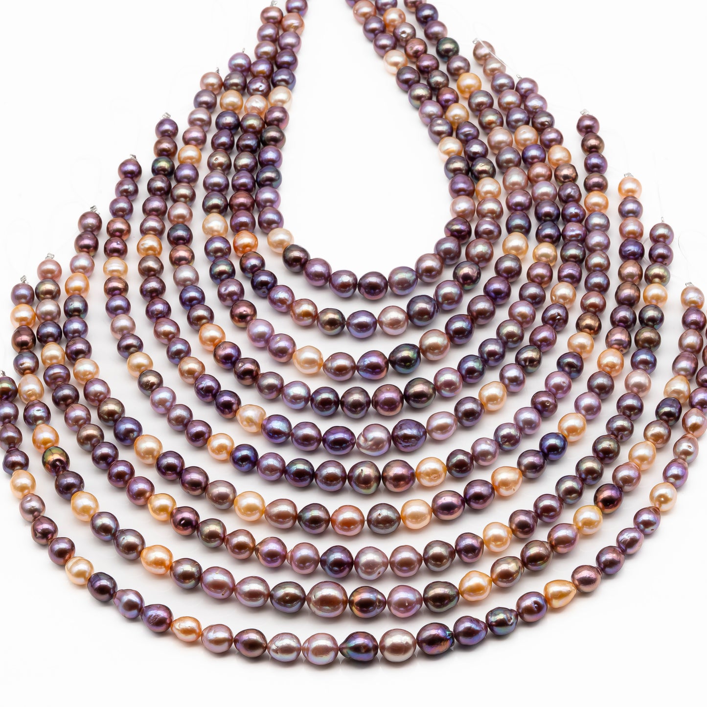 9-11mm Edison Pearl in Full Strand, Freshwater Pearl in Natural Colors with High Luster, Pre-Strung for Jewelry Making, SKU # 2849ED