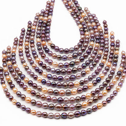 9-11mm Edison Pearl in Full Strand, Freshwater Pearl in Natural Colors with High Luster, Pre-Strung for Jewelry Making, SKU # 2849ED