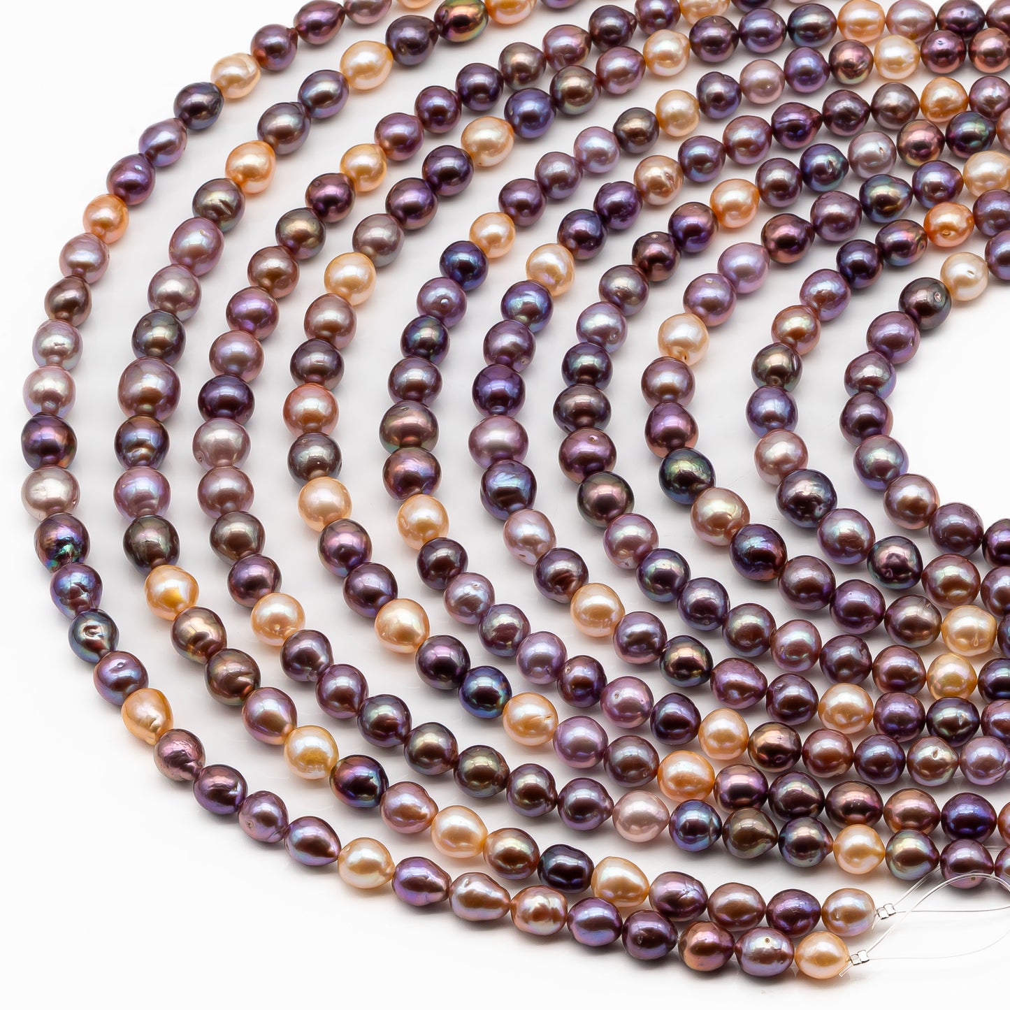 9-11mm Edison Pearl in Full Strand, Freshwater Pearl in Natural Colors with High Luster, Pre-Strung for Jewelry Making, SKU # 2849ED