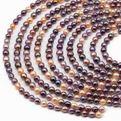 9-11mm Edison Pearl in Full Strand, Freshwater Pearl in Natural Colors with High Luster, Pre-Strung for Jewelry Making, SKU # 2849ED
