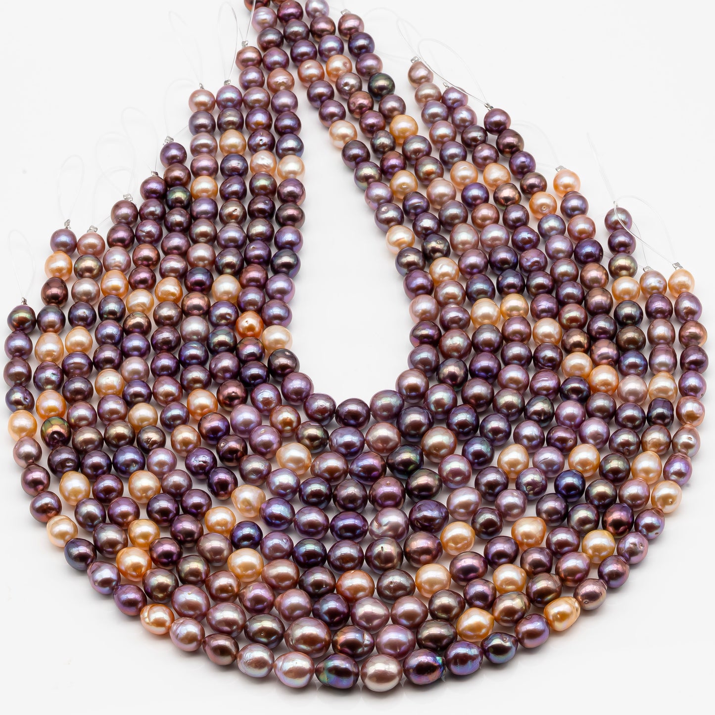 9-11mm Edison Pearl in Full Strand, Freshwater Pearl in Natural Colors with High Luster, Pre-Strung for Jewelry Making, SKU # 2849ED