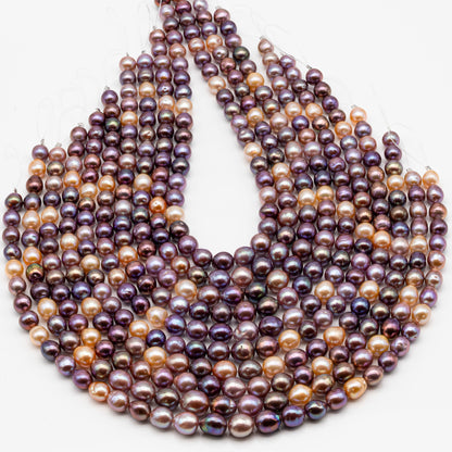 9-11mm Edison Pearl in Full Strand, Freshwater Pearl in Natural Colors with High Luster, Pre-Strung for Jewelry Making, SKU # 2849ED